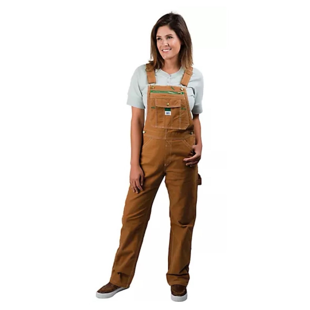 Liberty Women's XL Bib Overalls Brown Workwear Carpenter Utility NWT Farm Core